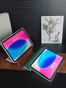 Tablet Protective Case Compatible With Samsung Galaxy Tablets/IPad/Redmi Pad SE/ Pad, Anti-Drop, Ultra-Thin, Smart Stand, Auto Wake/Sleep - Deep Green, Compatible With Apple IPad Mini 4/5/6 (9.7/10.2/10.5 Inch), Air 4/5/6 (10th Gen, 10.9 Inch), Pro 11 Inch, Air 11 (M2), Air 13 And Pro 11 (M4) - Dark Green - View 2