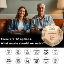 高品质决策骰子 - 浪漫情侣约会之夜及庆祝游戏 - 周年纪念日、情人节、生日及圣诞节礼物，适合送给男友、丈夫、女友、妻子及同事 - 趣味美食、电影及日常兴趣选择方式 - 彩色 - 查看 3