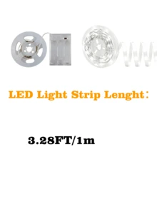 Dải đèn LED ánh sáng ấm, có thể cắt được, chạy bằng pin, đa chức năng, thích hợp cho hộp quà, tủ quần áo và tủ đựng đồ (không bao gồm pin). - Ánh sáng trắng - Xem 11