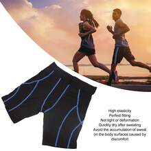 Pantalón Corto Compresivo para Baloncesto y Entrenamiento, Tejido Elástico de Secado Rápido y Transpirable, Color Azul Talla L - Multicolor - Ver 7