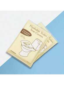 10/50/100pcs Disposable Travel Toilet Seat Covers, Portable Travel/Business Toilet Seat Pads, Waterproof Portable Toilet Paper Mats, Essential Accessories For Airplane Travel, Pregnancy/Childbirth, Public Restrooms, Campus Life, Outdoor Hiking, Camping, And Bathroom Use. Soluble Paper Toilet Seat Covers, Khaki Color, Individually Packaged, Clean And Hygienic. - Yellow - View 4