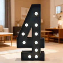 Marco de luz con números - Tablero negro KT de 36 pulgadas con LED blanco, apto para decoración de bodas, graduación, cumpleaños y fondos fotográficos - Negro - Ver 3