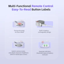 COMITOK 适用于苹果手机的磁吸式手机支架 - 必备摄影工具，带自拍镜、可拆卸遥控器、一键快门、曝光锁定和可充电单反快门（摄影师礼物） - 藏蓝色 - 查看 6