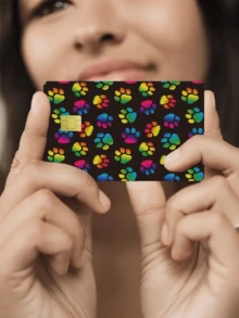 1pc Animal Paw Print Credit Card Sticker, Creative Personalized Ultra-Thin Cool PVC Anti-Fingerprint Credit Card Protector, High Quality, Scratch-Resistant, Suitable For Men And Women, Applicable To Small Chip Cards, Bank Cards, Credit Cards, Transportation Cards, Campus Cards, Etc., Can Be Used For DIY Decoration, Back To School Supplies, Cute Pets, Pet Lovers (Random Style Shipped) - Multicolor - View 12