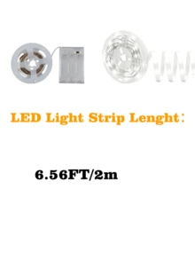 Dải đèn LED ánh sáng ấm, có thể cắt được, chạy bằng pin, đa chức năng, thích hợp cho hộp quà, tủ quần áo và tủ đựng đồ (không bao gồm pin). - Ánh sáng trắng - Xem 13