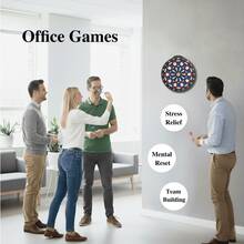 14英寸飞镖套装，塑料飞镖靶，软式飞镖，超薄蜘蛛飞镖，室内装饰，派对游戏，户外便携游戏 - 藍色 - 查看 4