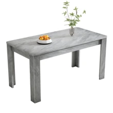 Dining Table, Contemporary Dining Table, Sturdy Dining Table, Four-Legged Table, Oak Table, Rectangular Dining Table, Coffee/Leisure Table, Modern And Minimalist Dining Table, Concrete Look - Grey - View 11