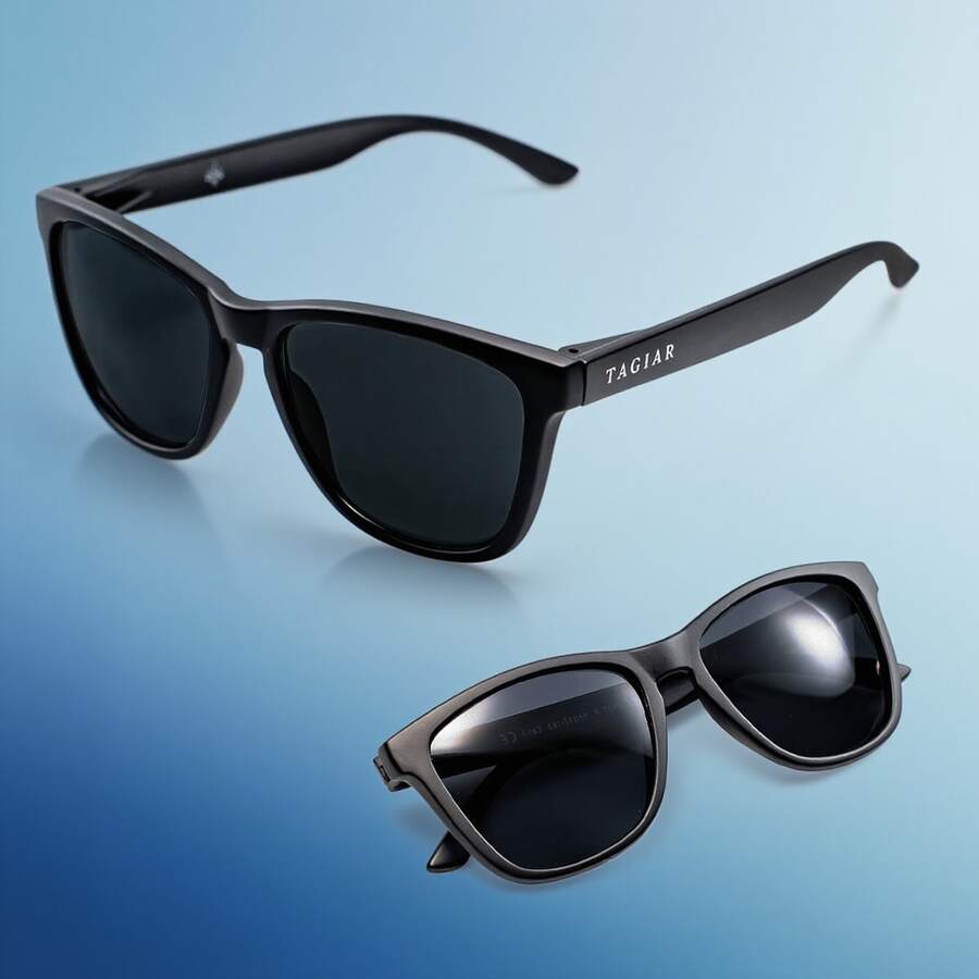 Lentes De Sol Tagiar Lentes De Sol Para Hombre Y Mujer Negro con protección UV400, espejo, para hombres y mujeres, ideales para pesca, conducción, verano, playa y viajes