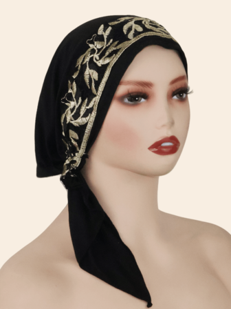 1個 レース縁取り刺繍付き レディース ヒジャブ、ファッショナブルなモーダル生地、日常使いに便利なヘッドスカーフ、マレーシア風ヘッドラップ