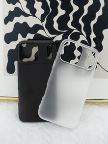 Simple Solid Color Jelly 2-In-1 Black Matte Translucent Double Layer Dual-Tone Phone Case Compatible With IPhone 17/16 Pro Max / 15 Pro / 14 Pro Max / 13 Pro Max / 16 Pro / 15 Pro Max - Pink - View 4