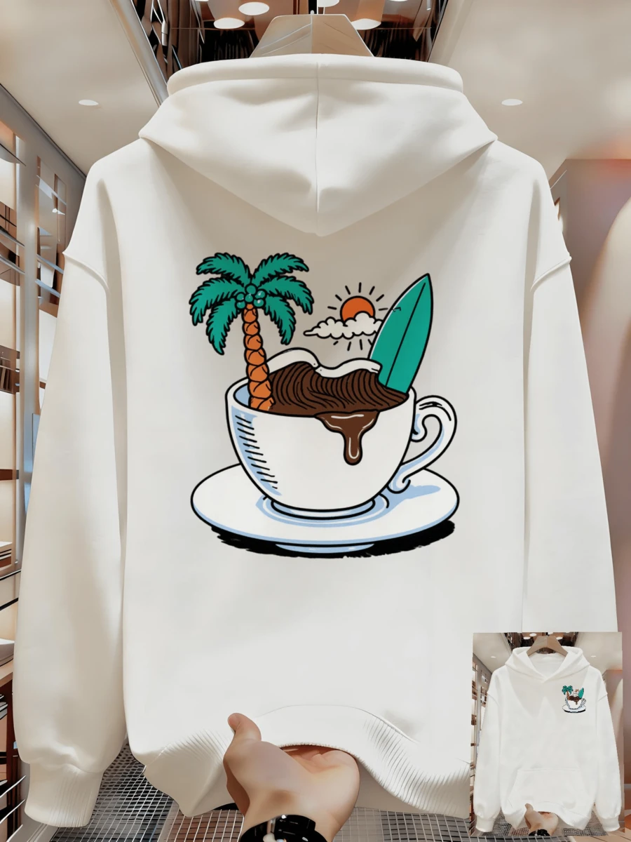Adecuado para sudaderas de parejas de otoño e invierno - Blanco - Ver 1