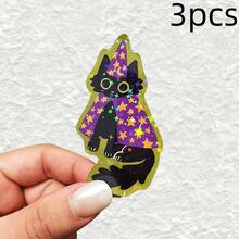 1张/3张巫师猫贴纸/乙烯基贴纸/小猫贴纸/手工贴纸，剪贴簿用品，日记装饰，可爱插画，奇幻艺术，光面，乙烯基材质，小猫贴花，手工爱好者，学生装饰 - 彩色 - 查看 13
