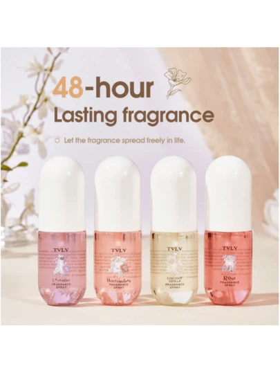 1瓶50毫升热带微风室内喷雾，多达4种清新香氛组合可选，多层活力喷雾，持久散发自然香气，融合异域菠萝芒果柑橘香调，完美适用于客厅、工作区、休息室和特殊场合。