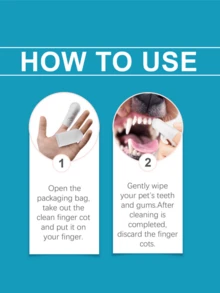 YEGBONG Large Capacity Dog Teeth Cleaning Finger Wipes, Suitable For Dogs & Cats | Pre-Soaked, Easy To Use, Freshen Breath, Convenient Oral Care, No Brushing Required - Multicolor - View 5