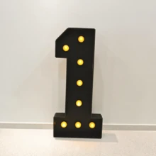 Decorative Signs & Plaques Giant 3FT/92cm Black Mosaic Puzzle Number Lights - Marquee Light Up Numbers With Warm Yellow Lights For Birthday Party Large Mosaic Frame Letter Cardboard Pre-Cut Giant Cut-Out Thick Foam Board Sign DIY Decorations - 黑色 - 查看 2