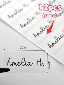 Customized Text PVC Stickers Personalized Name Labels, Custom Logo Die Cut Waterproof Holographic Vinyl Decals For Planners Calendars Name Tags - Clear PVC Stickers - View 8