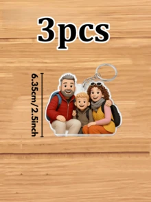 1/3/5pcs Personalized 2D Cartoon Keychain,2D Figure Personalized Acrylic Photo - Personalized Photo Keychains,Valentine's Day Gifts For Her, Him,Souvenirs,Exquisite Accessories Pendant, Gift For Friends, Family, Couples, Unique Souvenir Gifts, Suitable For Birthdays, Weddings, Parties, Anniversaries, Creative Decorative Accessories