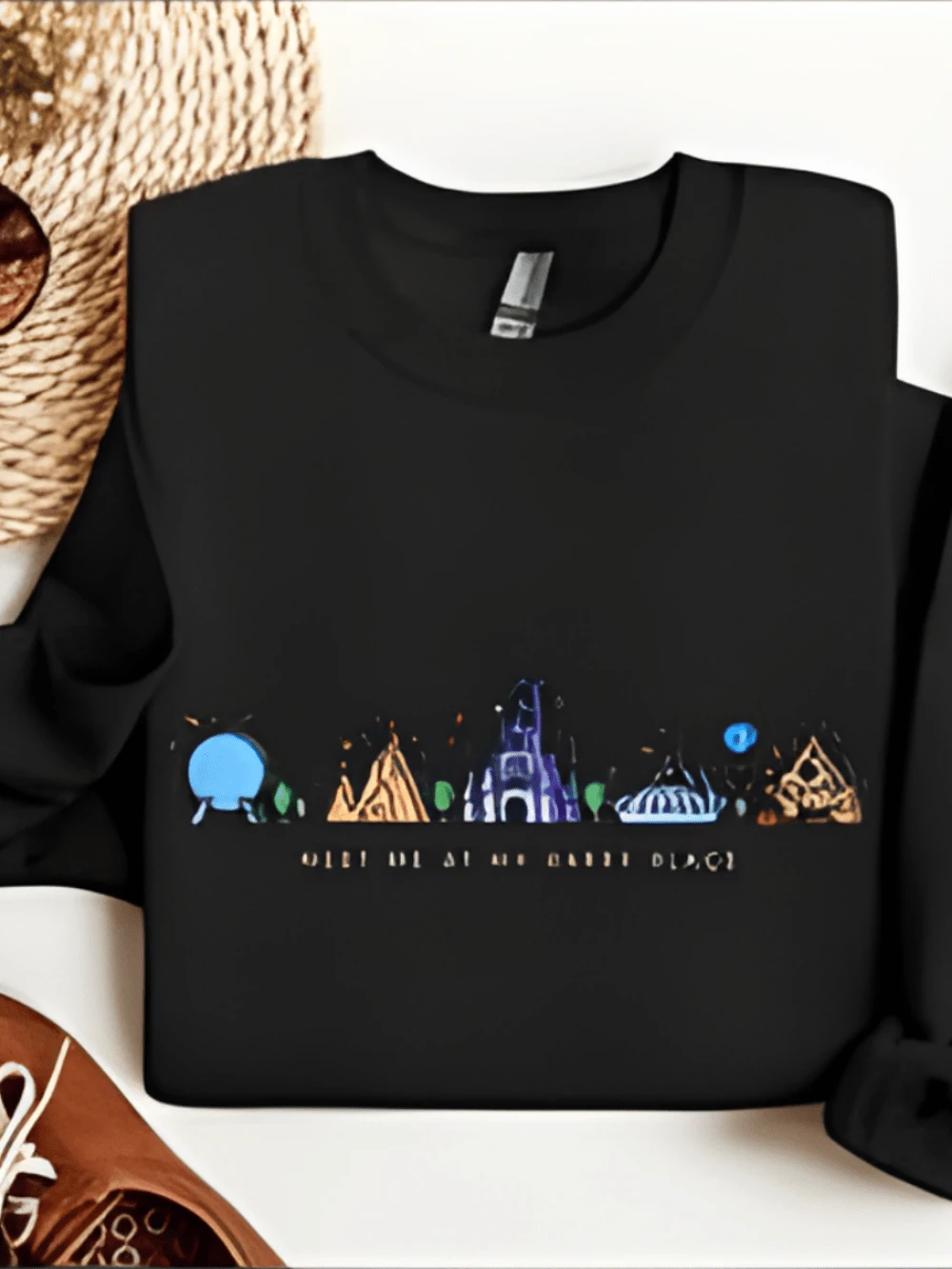 Meet Me At My Happy Place Sweatshirt, Family Vacation Shirt, Matching T-Shirt, Disneyland Sweatshirt, Vacay Shirt - 黑色 - 查看 1