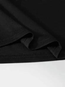 Camiseta vintage lavada para hombres, camiseta de algodón puro impresa de manga corta, ajuste slim, versátil, camiseta de jeans elegante - Negro - Ver 3