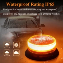 Orange High Brightness Light, Rotating Beacon LED Light With Magnetic Base, Cool Car Stuff Outdoor And Indoor Use Decorative Light,Men's Gift For Christmas, Thanksgiving, Birthday - Yellow - View 5