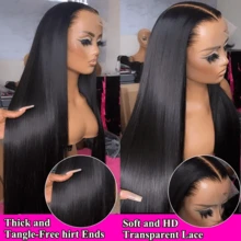 Coleen 13*4 Straight Wig Human Hair Glueless Wig Chocolate Brown Lace Front Human Wig 13x6x1 T Part Lace Frontal Wigs Pre Plucked With Baby Hair #4 Colored Brown Silky Straight Wig Transparent Lace Frontal Wigs Natural Black Wig Daily Party Wear 250 Density - Natural Black - 查看 4