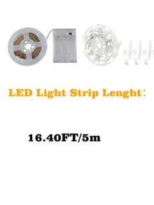 Dải đèn LED ánh sáng ấm, có thể cắt được, chạy bằng pin, đa chức năng, thích hợp cho hộp quà, tủ quần áo và tủ đựng đồ (không bao gồm pin). - Ánh sáng trắng - Xem 14