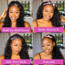 Deep Wave Headband Wigs Short Bob Put On And Go Wigs Glueless Jerry Curly Wigs For Women - 200% Density Brazilian Deep Curly Headband Wig Full Machine Made Wig Natural Color For Daily Use Exercise Beginner Friendly For Christmas Gift - Natural & Black - View 6