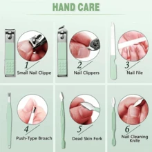 Professional Manicure Kit 16 Pieces - Cuticle Nipper And Nail Clipper In Stainless Steel - Black - View 5