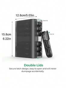 Organizador de comprimidos semanal para homens e mulheres, compacto, para 7 dias, com amplo espaço interno e à prova de umidade. Ideal para viagens, cruzeiros, dormitórios, organização de comprimidos, óleo de peixe, vitaminas, cápsulas e suplementos. Organizador para medicamentos em viagens de avião, a negócios, em casa, acampando, na praia, nas férias de verão e na volta às aulas. - Multicolorido - Ver 5