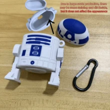 Star Wars Robot Bluetooth Wireless Earphone Protective Case, Suitable For 2nd Generation, 1st/2nd Generation Universal Bluetooth Earphones, Creative 3D Silicone Material