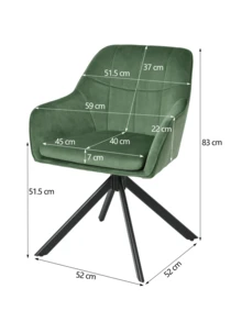 Goeurvant Modern Grid-Stitched Upholstered 360° Swivel Dining Chairs With Armrests And Removable Cushion For Dining Room, Living Room, Office - Set Of 2 / Set Of 4 / Set Of 6 - Forest Green - Green - View 12