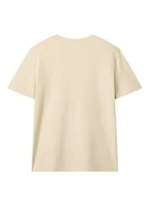 Plus Size Casual Short Sleeve T-Shirt, Colorful Dog Print, Round Neck, Regular Fit, Knit Fabric Summer - Apricot - View 2