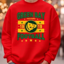 Mens Winter ClothesGreen Bay Football Vintage Sweatshirt, Retro Packer Crewneck,  Game Day Gift, Green Bay Fan Gear, Football Fan Gift (2)-Autumn Clothing 240G Men's Crew Neck Sweatshirt - Durable Street Wear For Busy Workdays ​ Loose And Comfortable Winter Clothing For Men - 紅色 - 查看 4