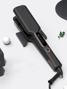 1pc Wide Titanium Flat Iron For Thick Hair & Curly Hair, 2 Inch Fast Heating Hair Straightening Styling Iron, Dual Voltage, Auto Off, With Glove & 2 Clips - UK Plug(220-240V) - View 13