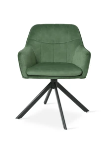 Goeurvant Modern Grid-Stitched Upholstered 360° Swivel Dining Chairs With Armrests And Removable Cushion For Dining Room, Living Room, Office - Set Of 2 / Set Of 4 / Set Of 6 - Forest Green - Green - View 8