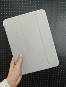 Tablet Protective Case Compatible With Samsung Galaxy Tablets/Compatible With IPad/Redmi Pad SE/ Pad, Anti-Drop, Ultra-Thin/Smart Stand/Auto Wake, Compatible With Apple Compatible With IPad Mini 4/5/6 (9.7/10.2/10.5 Inch), Air 4/5/6 (10th Gen, 10.9 Inch), Pro 11 Inch, Air 11 (M2), Air 13 And Pro 11 (M4) - Light Gray - Light Grey - View 3