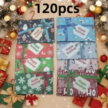 8/60个迷你信封，带圣诞元素，新年红包，3.94*2.76英寸，礼品卡信封，自粘信封，圣诞节，万圣节礼物，生日派对，婚礼，聚会，情书，节日贺卡 - 彩色 - 查看 15