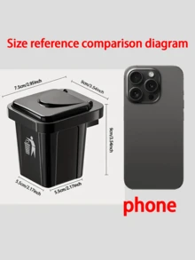 1pc Stainless Steel Wall Mounted Ashtray With Lid,Hanging Garbage Bin, Trash Can Shape - Anti-Flying Ash, Creative Home And Bathroom Decoration, Suitable For Living Room, Bedroom, Holiday Gift,Waste Bin For Home, Office, Toilet, Kitchen