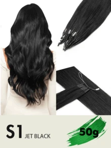 8D微型接发，真人发微珠接发，直发，灰金色挑染，漂白金色，50股，纳米环，隐形迷你硅胶珠微型接发