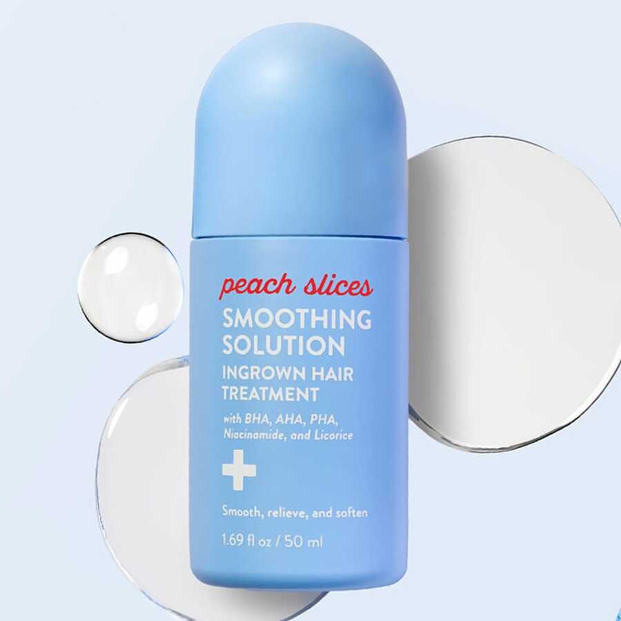 Smoothing Solution Ingrown Hair Treatment (1.69 Oz) - Smooth, Relieve, Soften Skin - 360 Roller - BHA, AHA, PHA, Niacinamide, Licorice - Vegan & Cruelty Free - Korean Skin Care & Beauty - 藍色 - 查看 1