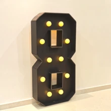 Decorative Signs & Plaques Giant 3FT/92cm Black Mosaic Puzzle Number Lights - Marquee Light Up Numbers With Warm Yellow Lights For Birthday Party Large Mosaic Frame Letter Cardboard Pre-Cut Giant Cut-Out Thick Foam Board Sign DIY Decorations - 黑色 - 查看 4