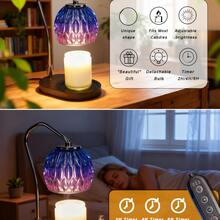 1个紫色玻璃电蜡烛加热器，带调光器和定时器，适用于融化蜡烛，是圣诞节、世界文化日、感恩节、生日、晋升、乔迁之喜等场合送给妈妈和女性的完美礼物。 - 美規A型插(110-127V) - 查看 7