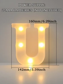 1pc LED Letter Lights Pink Lamp, Glitter Letters, Light Up Alphabet, Letters Sign, Dry Battery Powered, For Home Party Decoration Night Bar Wedding Birthday Christmas Lamp Girls Gift, Night Light For Proposals, Birthdays, And Photo Props, The Best Gift For Mother's Day And Father's Day - Multicolor - View 17