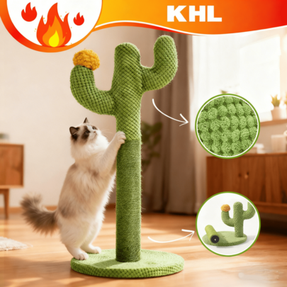 Rascador Para Gatos Cactus, Árbol Para Gatos De Interior, Poste Rascador De Gatos Sisal Natural, Resistente Y Duradero Para Calmar A Los Gatos, Proteger Los Muebles Y Recortar Las Uñas (Tamaño grande)