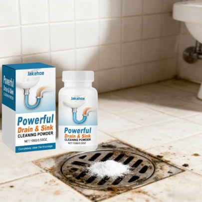 排水管清洁粉 - 强效清洁技术，适用于厨房和浴室排水管，去除油脂和异味，防止堵塞，延长管道使用寿命