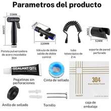 1 Set Excelente rociador bidet de baño, accesorio de grifo multi-puerto para inodoro, lavadora, varias funciones de bidet, herrajes de plomería de alta calidad - Negro - Ver 10