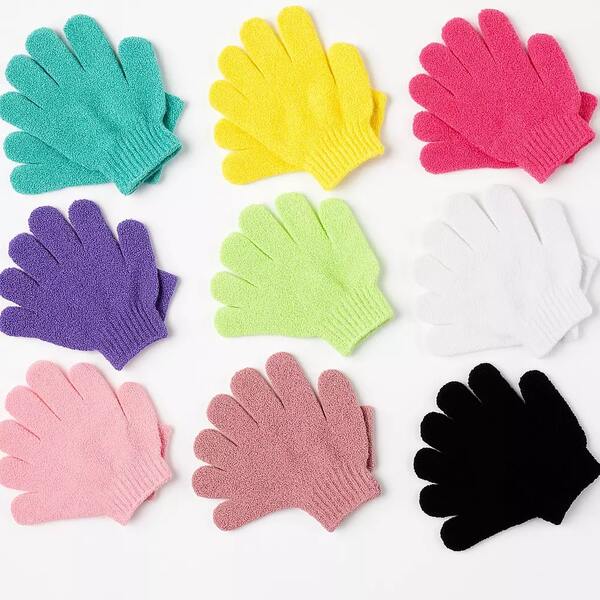PAKNADA Bath Gloves 9Pairs Frosted Bath Towels Smooth Body Scrubbing, Gentle Refreshing Cleanse, Versatile Grooming, Vibrant Colors, Practical Design