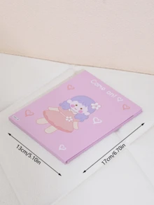 1 Stück faltbarer, tragbarer Cartoon Make-up Spiegel, Tisch-Handhalte-Papier Make-up Spiegel, süßer Tisch-Standspiegel für den Heimgebrauch