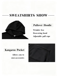 Outfits Women's Sports Tracksuits Long Sleeve Pullover Hoodies Sweatshirt Loose Coat And Sweatpants Fall Winter Suit Classic Heart Graphic Drawstring Long Sleeve Hoodies Sweatshirt And Pants Set - 黑色5 - 查看 2