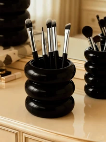 1个高端北欧风甜甜圈造型化妆刷收纳架，多功能笔筒装饰，大容量，适用于家庭和办公室收纳，可放置化妆刷、梳子、粉扑等，亦可作为房间装饰。 - 彩色 - 查看 2